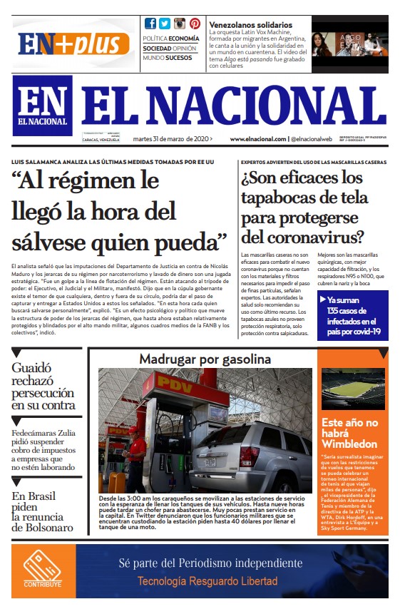 Portadas de este martes 31 de marzo de 2020