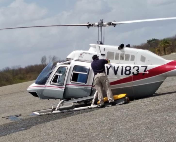 Helicóptero aterrizó de emergencia cerca del estadio La Ceiba en San Félix este #17May