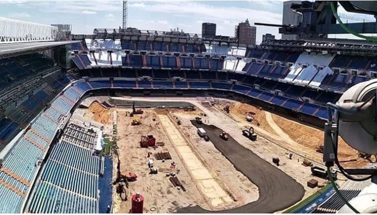 Así luce el estadio Santiago Bernabéu en fase de remodelación (Fotos)