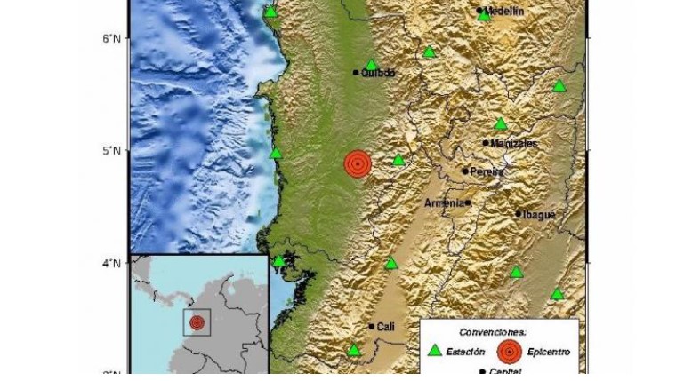 Se registró sismo de magnitud 4.6 con epicentro en Chocó, Colombia