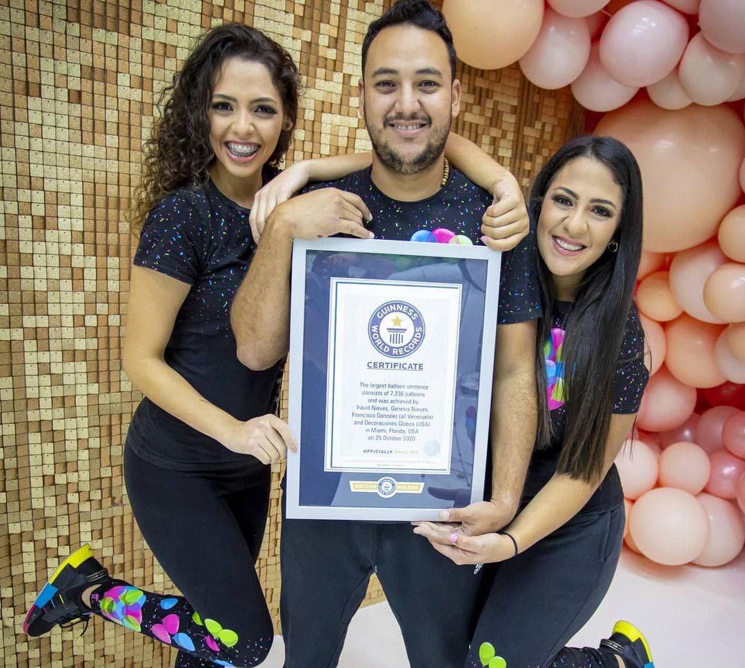 Génesis Nieves, Iravid Nieves y Francisco González, los venezolanos que dejan el nombre del país en alto con un Récord Guinness