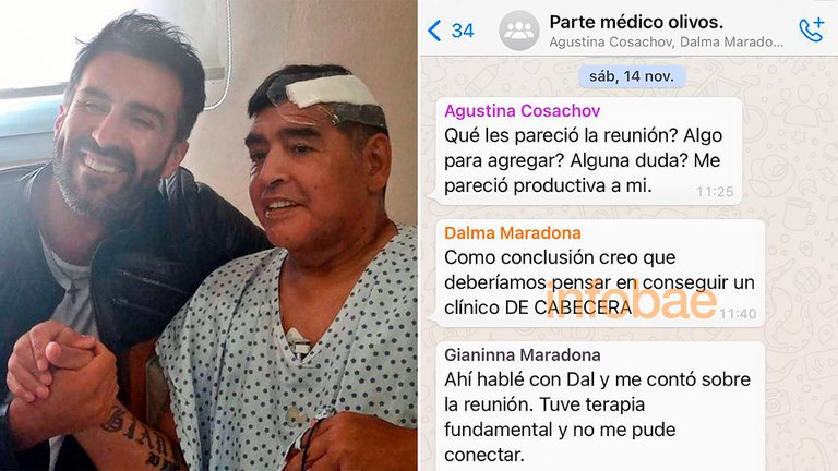 Los chats entre la familia Maradona y los médicos que lo trataron en su casa