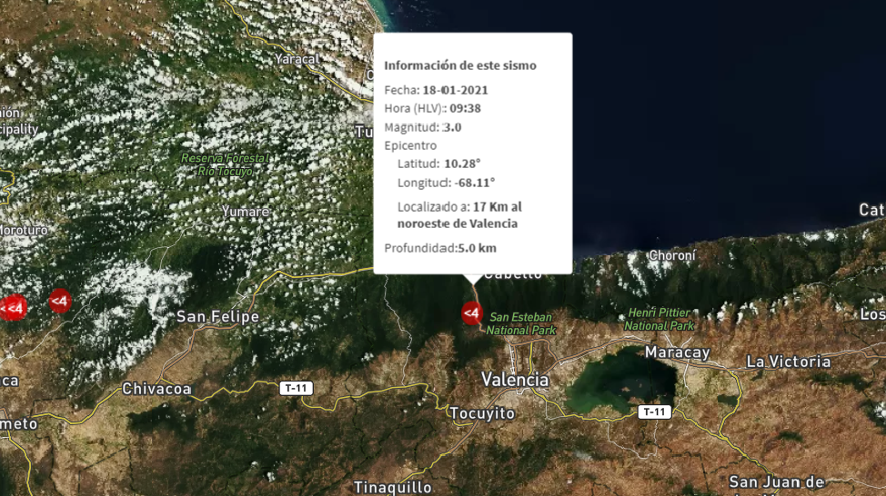 Sismo de magnitud 3,0 sacudió Valencia #18Ene