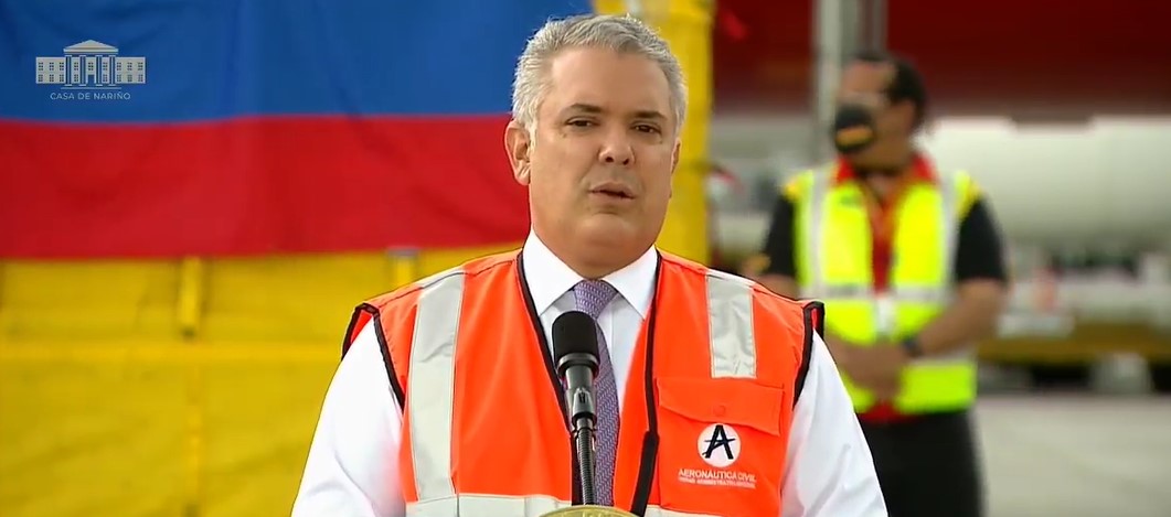 Iván Duque sobre la llegada del primer lote de vacunas contra el coronavirus: Estamos cumpliéndole a Colombia