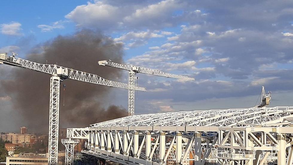 En VIDEO: Controlaron un incendio en el estadio Santiago Bernabéu