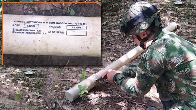 Ejército de Colombia incautó en Arauca un cohete de la Aviación venezolana