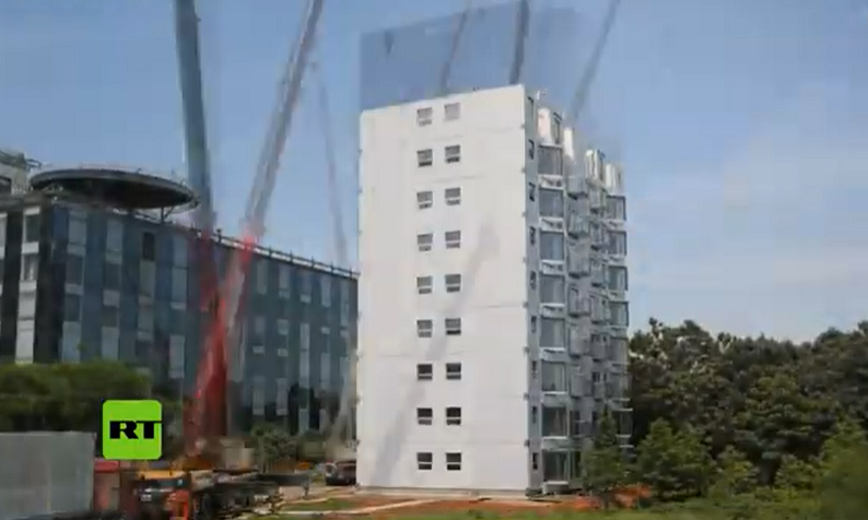 ¡Increíble! Una constructora completó un edificio de 10 pisos en menos de 30 horas (VIDEO)
