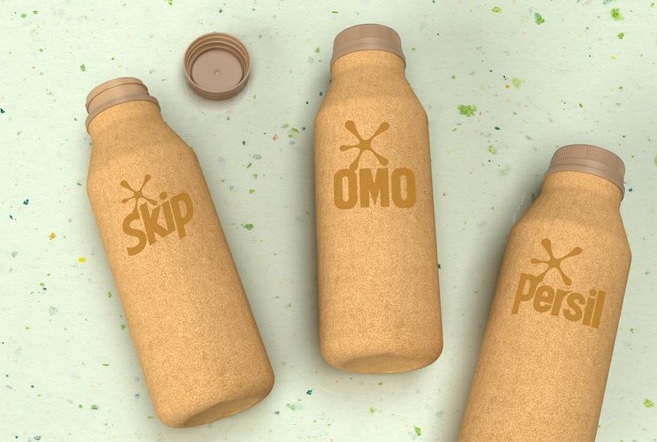 Unilever venderá detergente en botellas de papel. Debutarán en Brasil en 2022