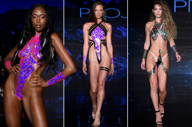 Modelos en Miami deslumbraron la pasarela en bikinis confeccionados con cinta