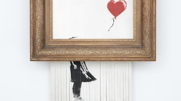 El cuadro de Banksy parcialmente autodestruido vuelve a ser subastado