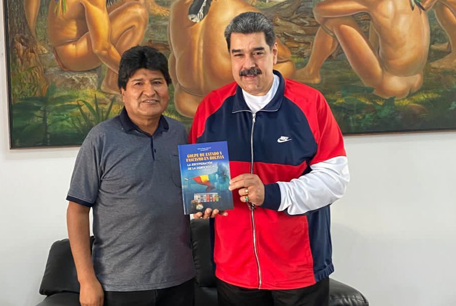 Visita exprés de Evo Morales a su compinche Nicolás Maduro en Miraflores