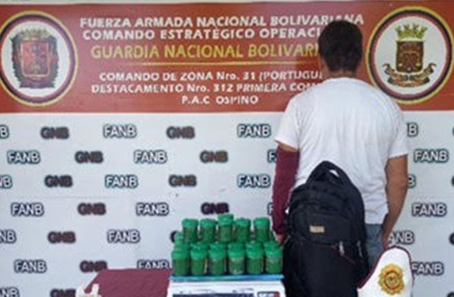 Detenido por transportar envases con heroína en crema en Portuguesa