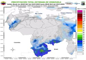 Inameh prevé lluvias y actividad eléctrica en varios estados de Venezuela #24Ene