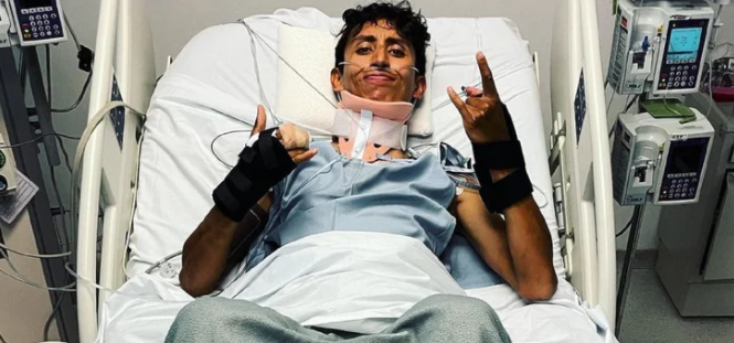 “Casi me mato”: Egan Bernal publicó una foto y detalló todas sus lesiones