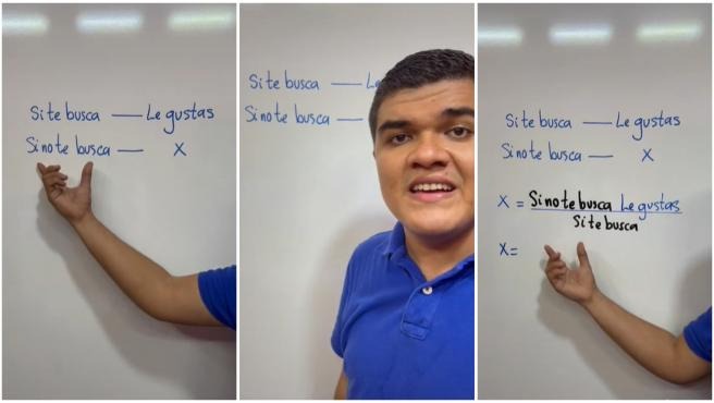 Toma nota: Profesor influencer explica divertida ecuación matemática para descubrir “si le gustas” (VIDEO)