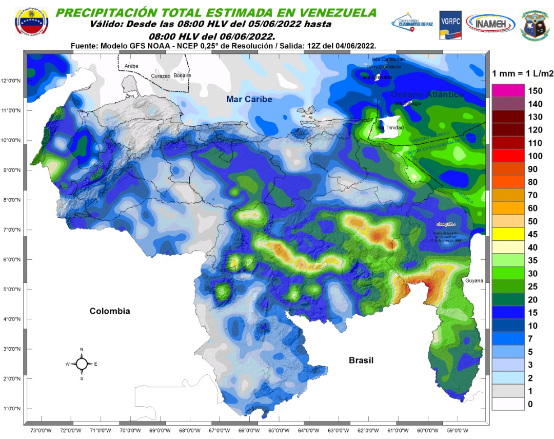 Inameh prevé nubosidad y lluvias en algunos estados de Venezuela #5Jun