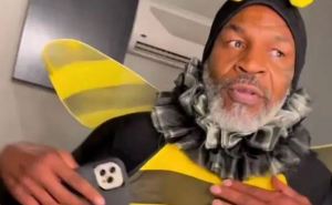 No es montaje: Mike Tyson se volvió VIRAL bailando con un disfraz de abeja (Video)