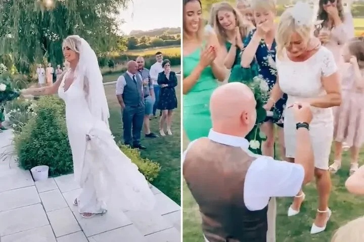 VIRAL: La novia simuló tirar el ramo, pero se lo entregó a su madre… “ahora es tu momento” (VIDEO)
