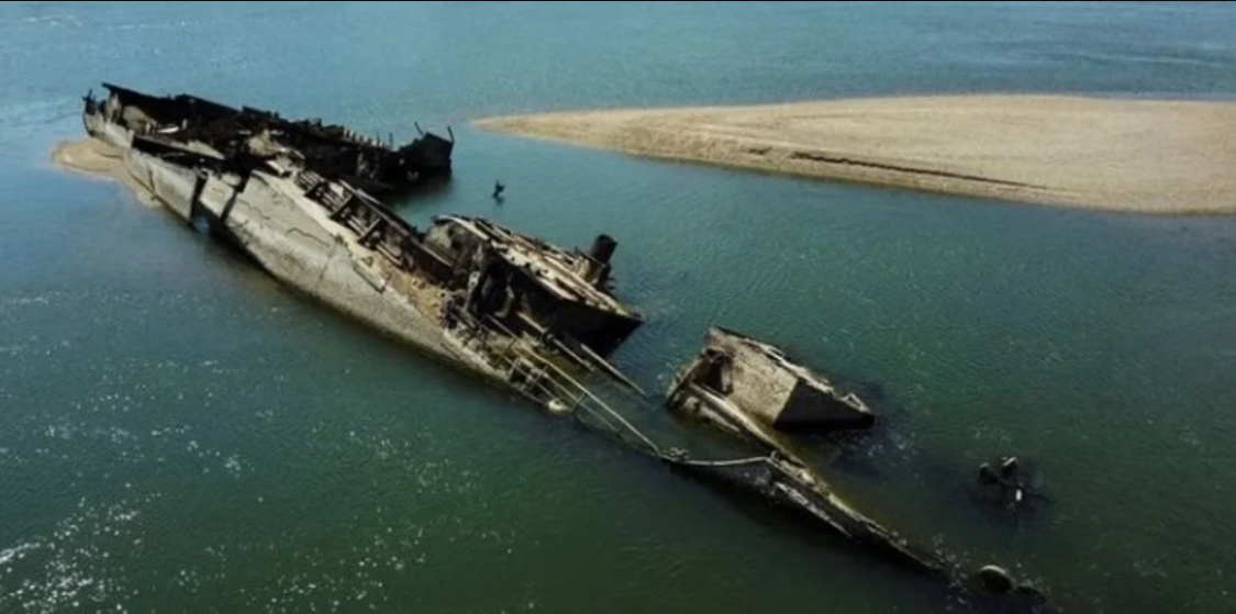 Se secó el Danubio y aparecieron buques nazis de la II Guerra Mundial: Ahora existe un peligro (IMÁGENES)