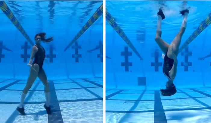 ¡Espectacular! Campeona rusa de nado sincronizado baila el “moonwalk”… bajo el agua (VIDEO)