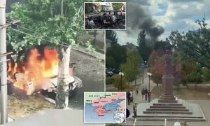 EN IMÁGENES: Enorme explosión de carro bomba “mutila a comandante ruso”