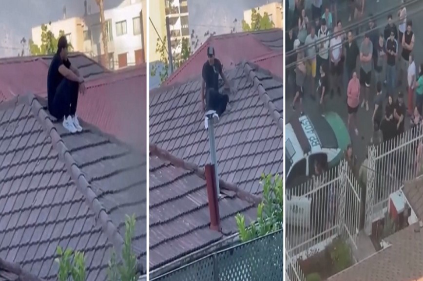 EN VIDEO: venezolano quedó atrapado en un techo cuando fue sorprendido robando en Chile