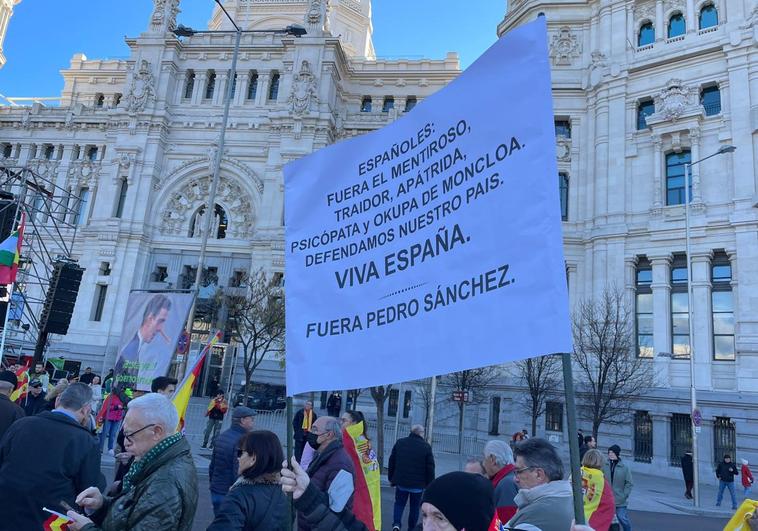 EN VIDEO: protesta contra gobierno de Pedro Sánchez en Madrid este #21Ene