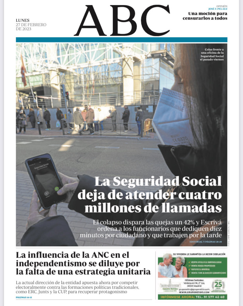 Portadas de la prensa internacional de este lunes 27 de febrero de 2023