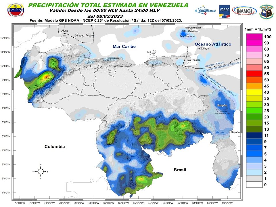 Inameh prevé condiciones estables del tiempo en gran parte de Venezuela este #8mar