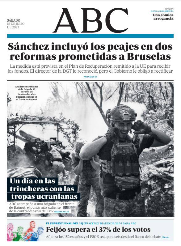 Portadas de la prensa internacional de este sábado 15 julio de 2023