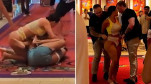 La historia tras la pelea de una modelo de OnlyFans semidesnuda en un casino de Las Vegas