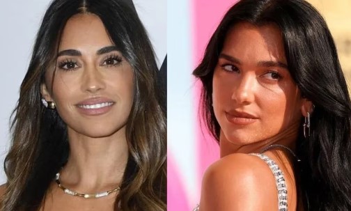 Las hermosas Antonela Roccuzzo y Dua Lipa, usan microbikinis lilas causando un boom en las redes