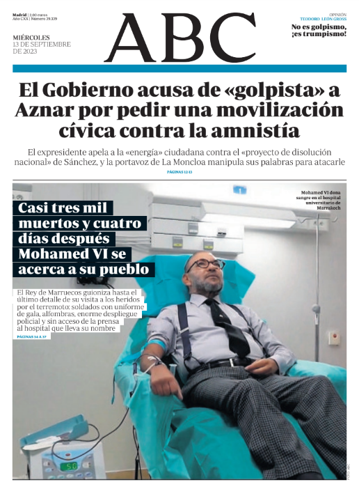 Portadas de la prensa internacional de este miércoles 13 de septiembre de 2023