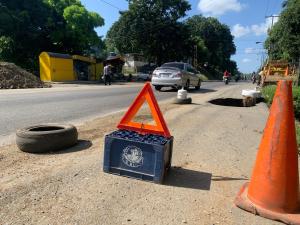 Otra tronera en la carretera nacional pone en peligro a transeúntes en Guárico