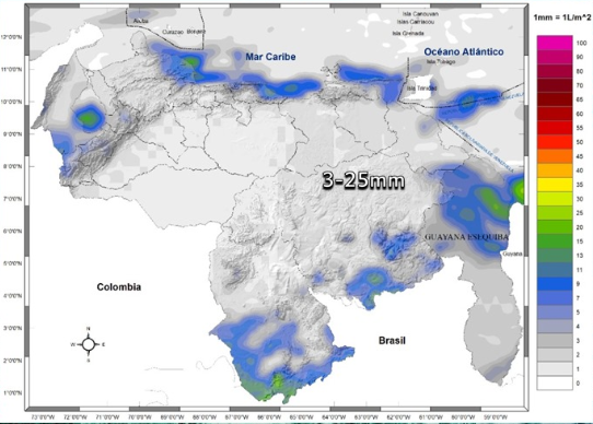 Inameh prevé lluvias y descargas eléctricas en algunos estados de Venezuela este #31Dic