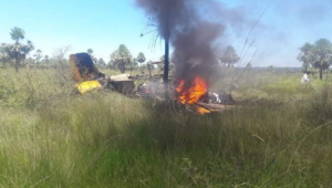 Aeronave se estrelló e incendió en Paraguay, pero su piloto sobrevivió para contarlo