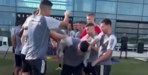 VIDEO: el gracioso cruce entre Suárez y Messi durante entrenamiento del Inter Miami