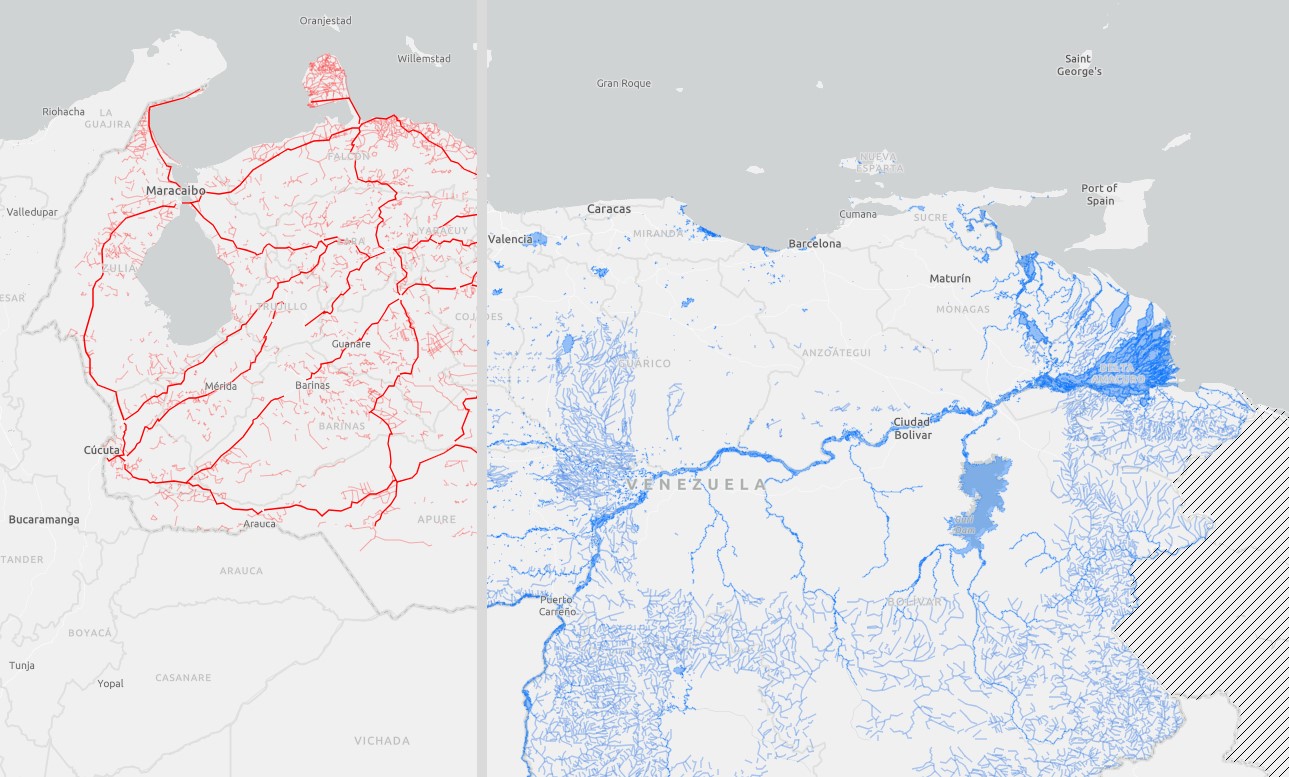 VE360: La diferencia entre la red vial y la red hidrográfica de Venezuela