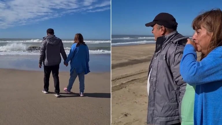 Sus padres visitaron el mar por primera vez, no aguantaron la emoción e hicieron llorar a todos (VIDEO)