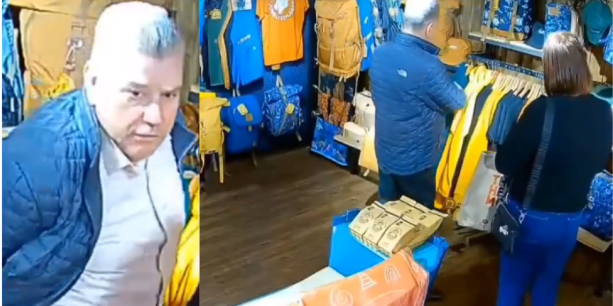 ¡Indignante! Adulto mayor fue captado robando en una tienda de ropa (VIDEO)
