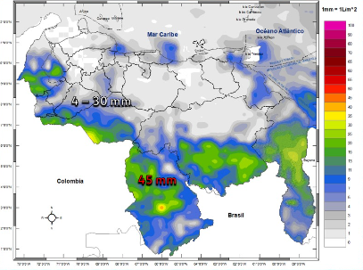 Inameh prevé lluvias de intensidad variable en algunos estados de Venezuela este #11Jul