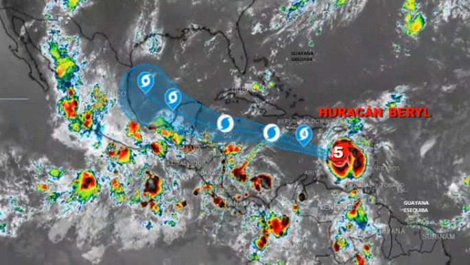 Huracán Beryl pasa a 35 kilómetros por hora frente a las costas de La Guaira